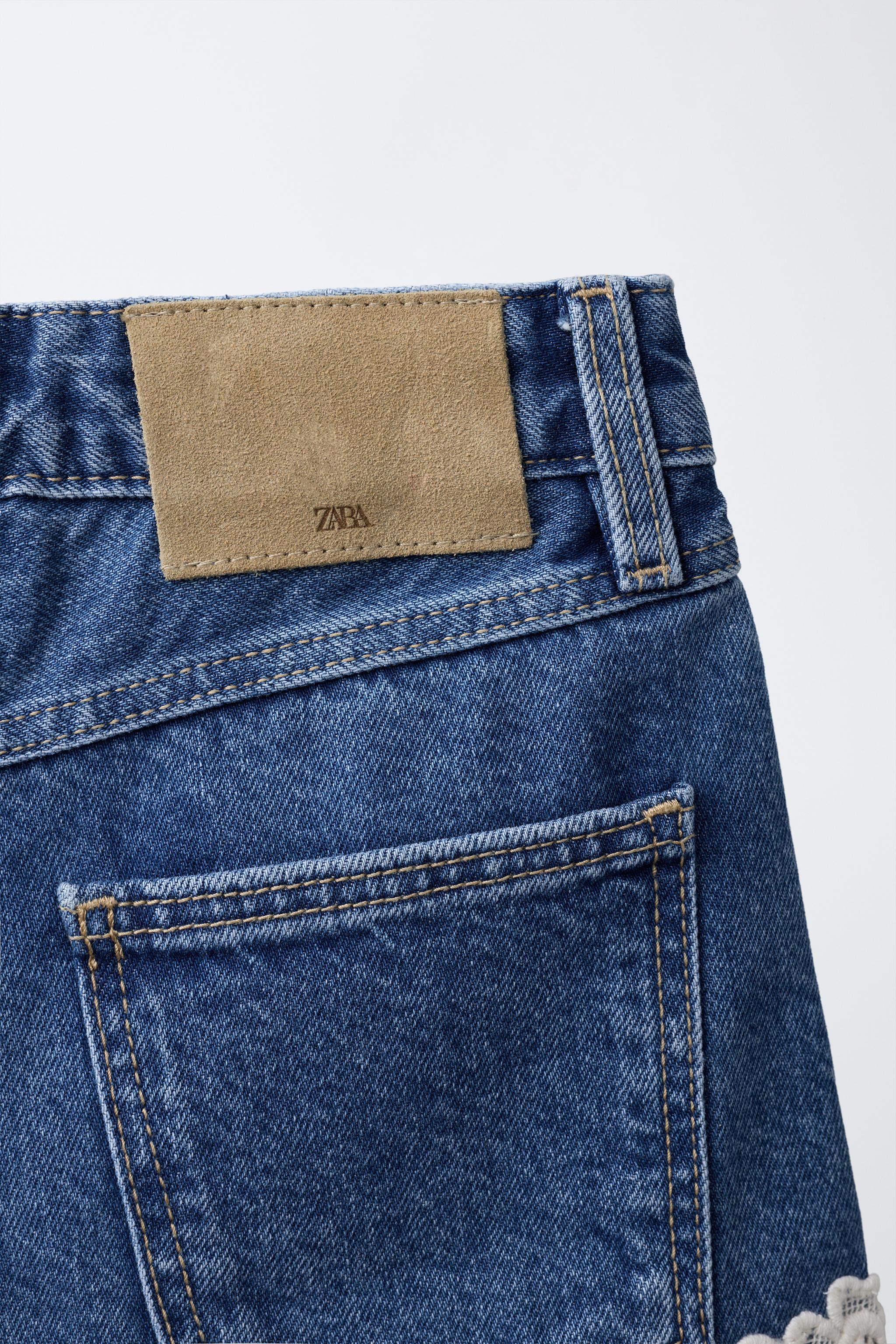 CROCHET DENIM BERMUDA SHORTS
